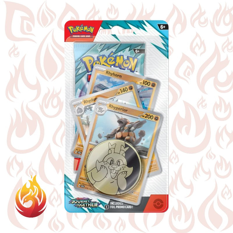 Pokemon - PKM Avventure Insieme (Journey Together) Scarletto & Violetto - Premium Checklane Blister 1 Busta: Rhyperior - ENG - La Fenice Store TCG e Giochi